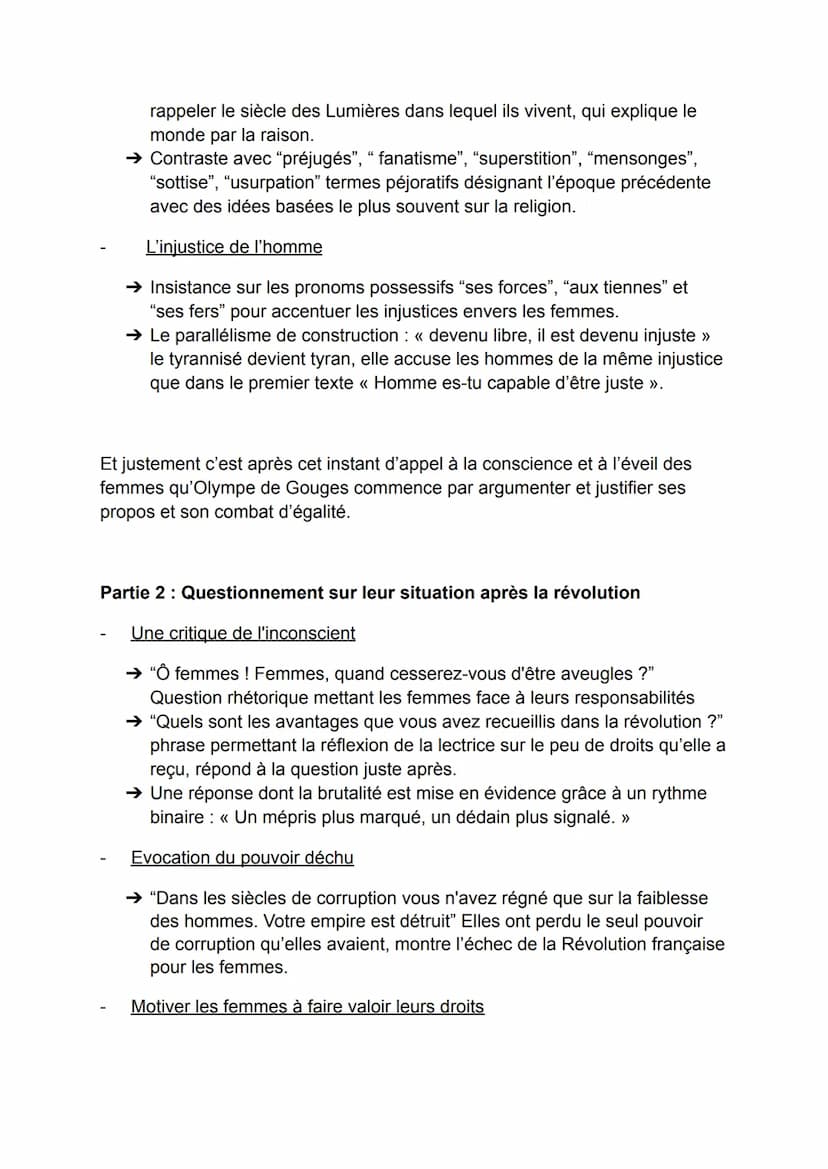 Explication linéaire de la DDFC ; Postambule
-Intro-
Au XVIIIème siècle, de nombreux auteurs s'engagent pour l'égalité de
tous et les idées 