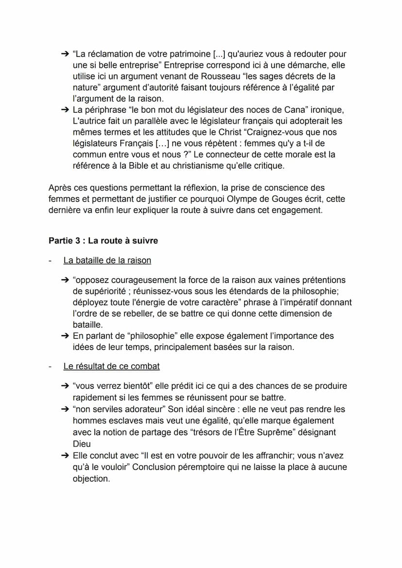 Explication linéaire de la DDFC ; Postambule
-Intro-
Au XVIIIème siècle, de nombreux auteurs s'engagent pour l'égalité de
tous et les idées 