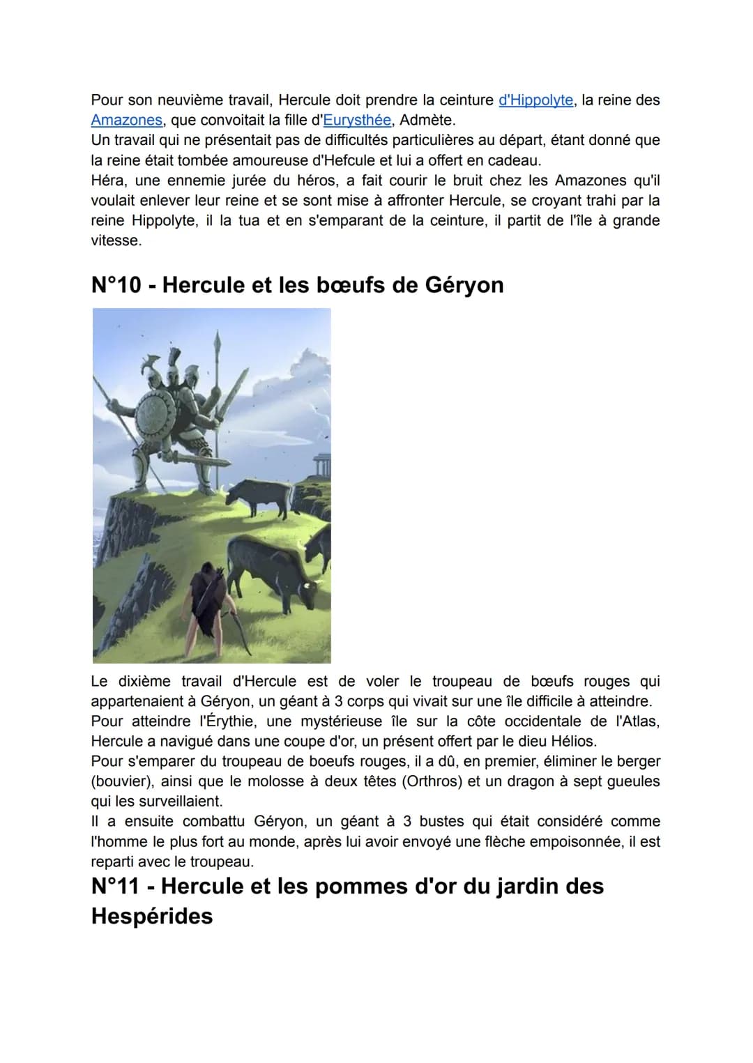 Les douze travaux d'Hercule
Liste détaillée des 12 travaux d'Hercule
Les écrits sur les "12 travaux d'Hercule" constituent l'une des histoir