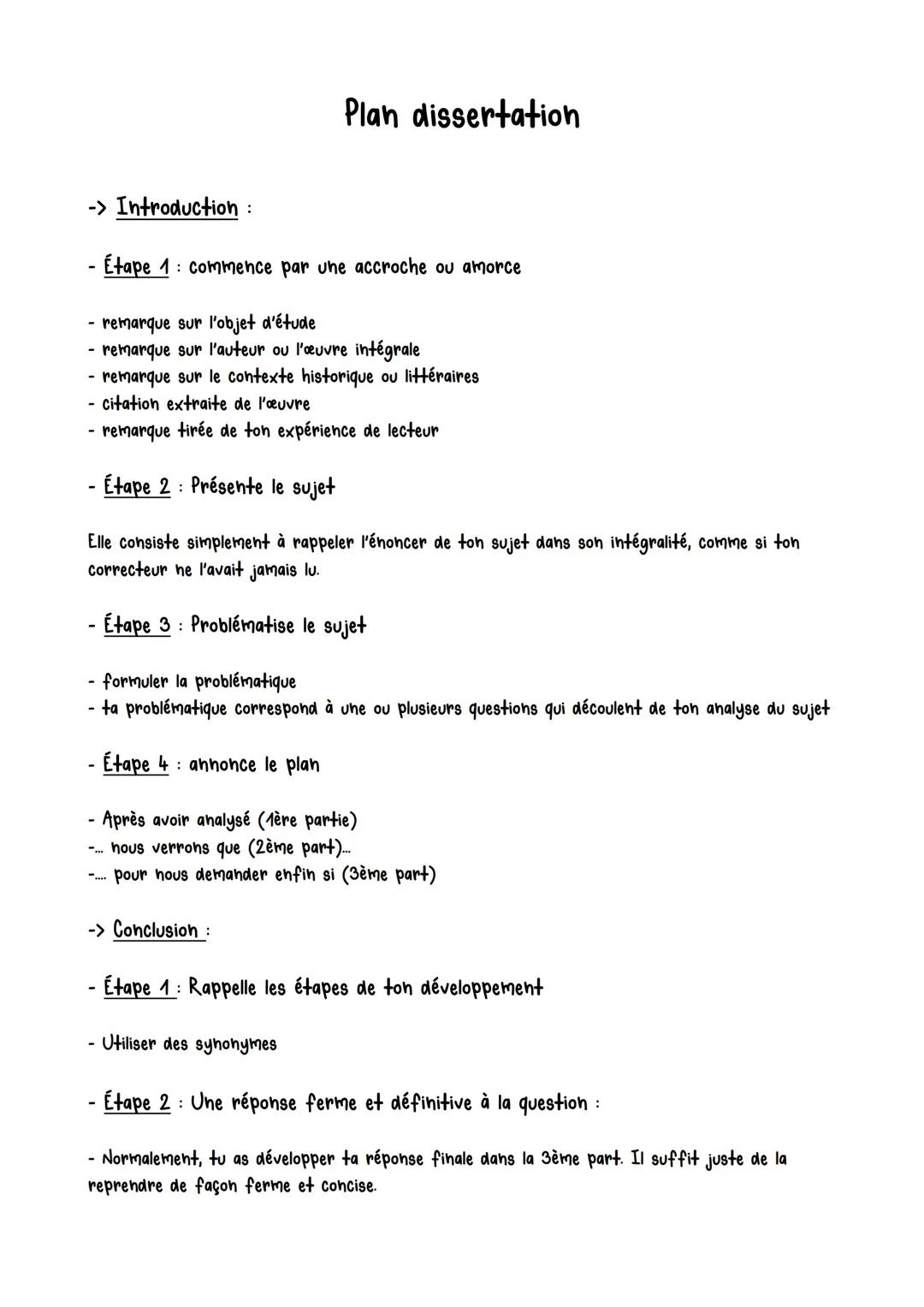 Fiche : Plan de dissertation 