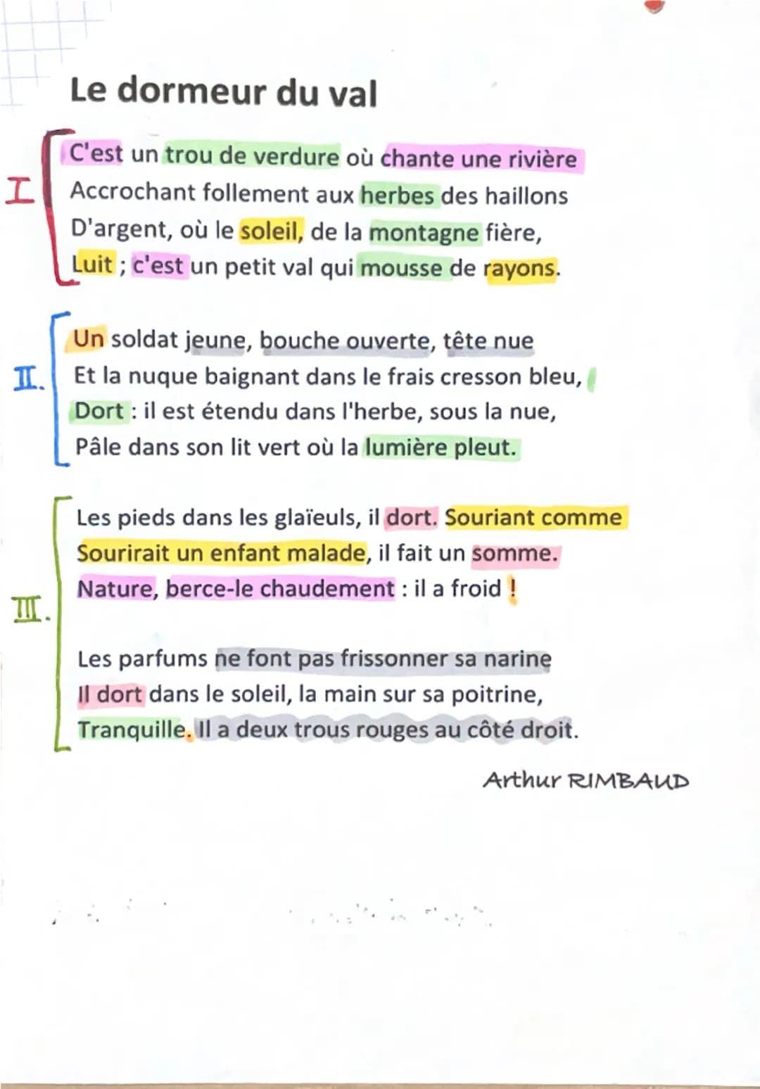 --- OCR Start ---
BAC/FR
ARTHUR RIMBAUD
I. INTRODUCTION
« Le dormeur du val >>
Poesie
x|x^{2}S.= modernité. Alors que les villes se développ