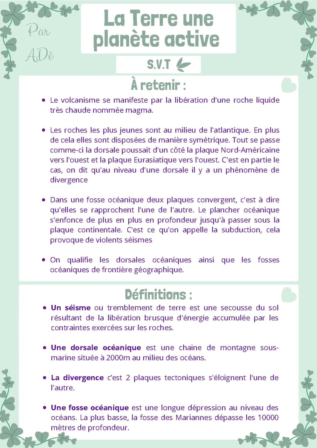 La Terre une planète active (séismes)