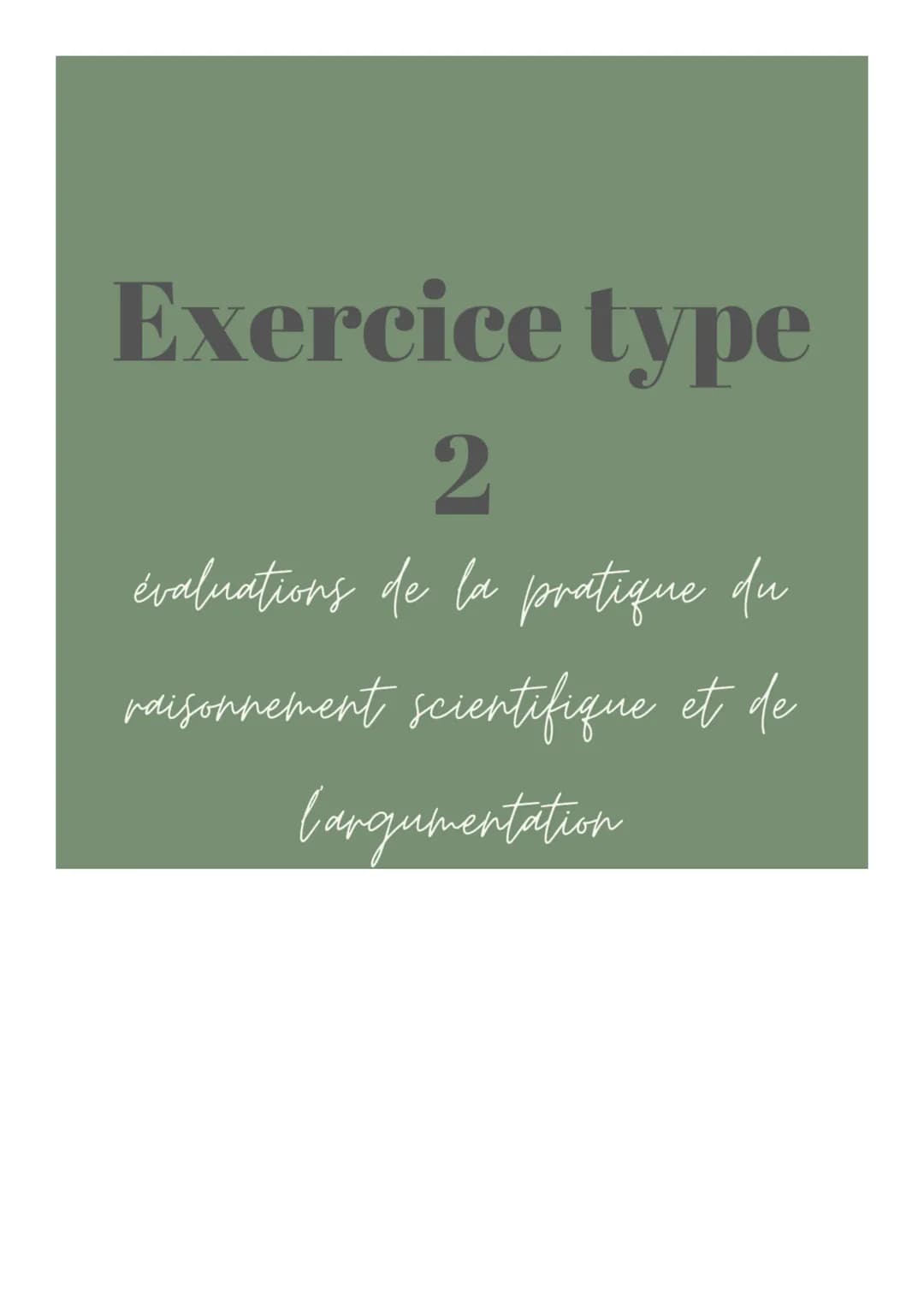 Exercice type
évaluations des connaissances AVEC OU SANS DOCUMENTS
question de synthèse
1.
2.
3.
4.
introduction
paragraphes
schémas
conclus