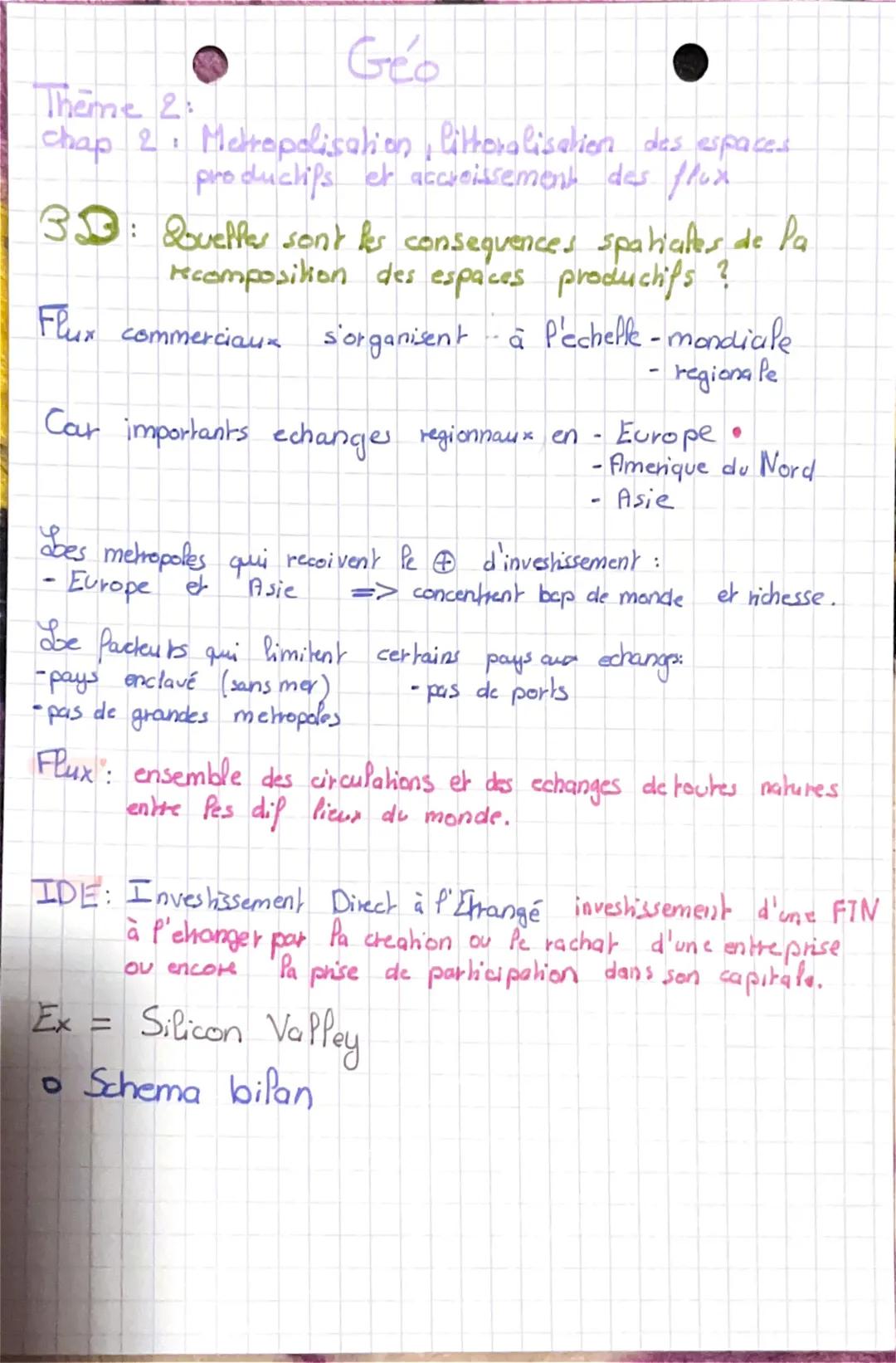 Géo

Theme 2:
chap 2 Metropolisation, littoralisation des espaces.
productips et accroissement des flux

33: Quelles sont les consequences s