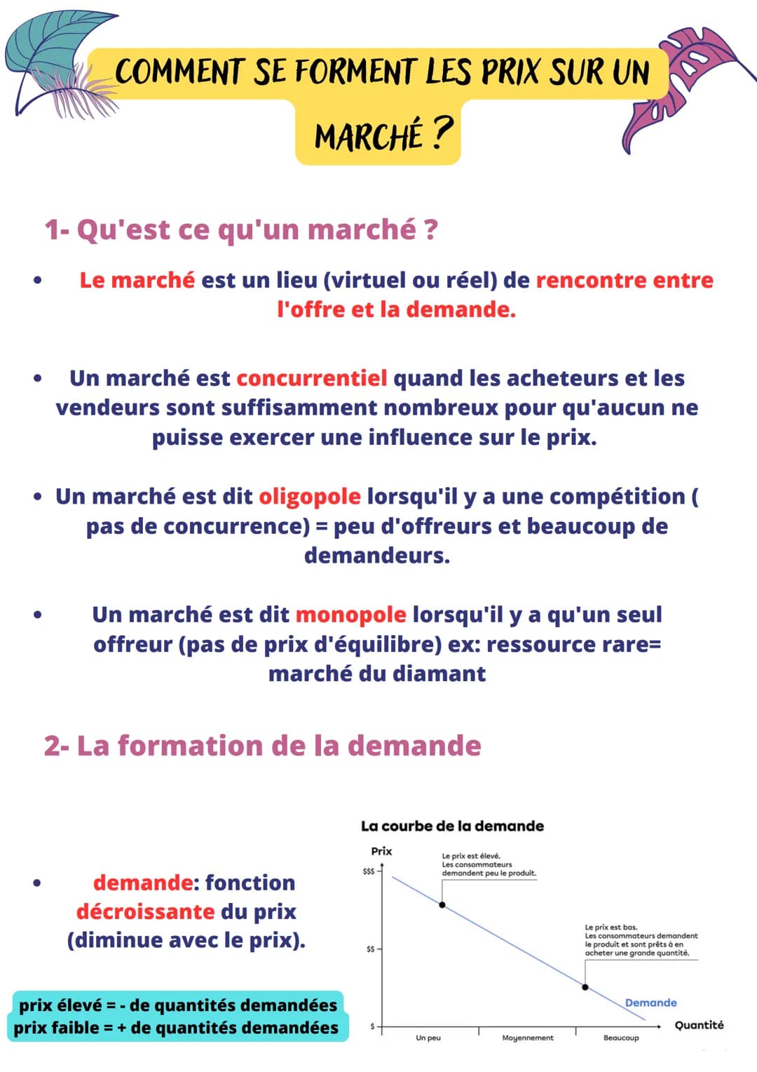 ●
COMMENT SE FORMENT LES PRIX SUR UN
MARCHÉ ?
●
1- Qu'est ce qu'un marché ?
Le marché est un lieu (virtuel ou réel) de rencontre entre
l'off