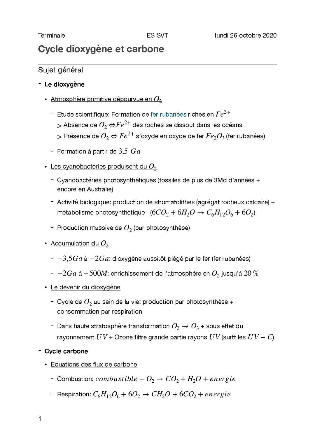 Schéma et Explication du Cycle du Carbone et de l'Oxygène PDF - Facile pour les Enfants