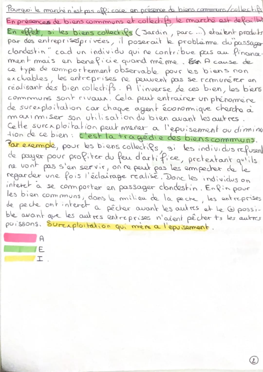 Questionnemt 3.
Pourquoi le marché peut être défaillant
en présence d'externalites?
En présence d'externalités, le marché n'est pas efficace