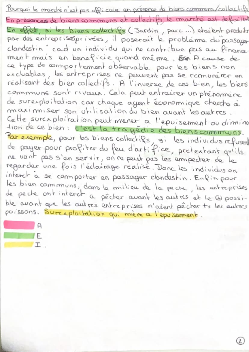 Questionnemt 3.
Pourquoi le marché peut être défaillant
en présence d'externalites?
En présence d'externalités, le marché n'est pas efficace