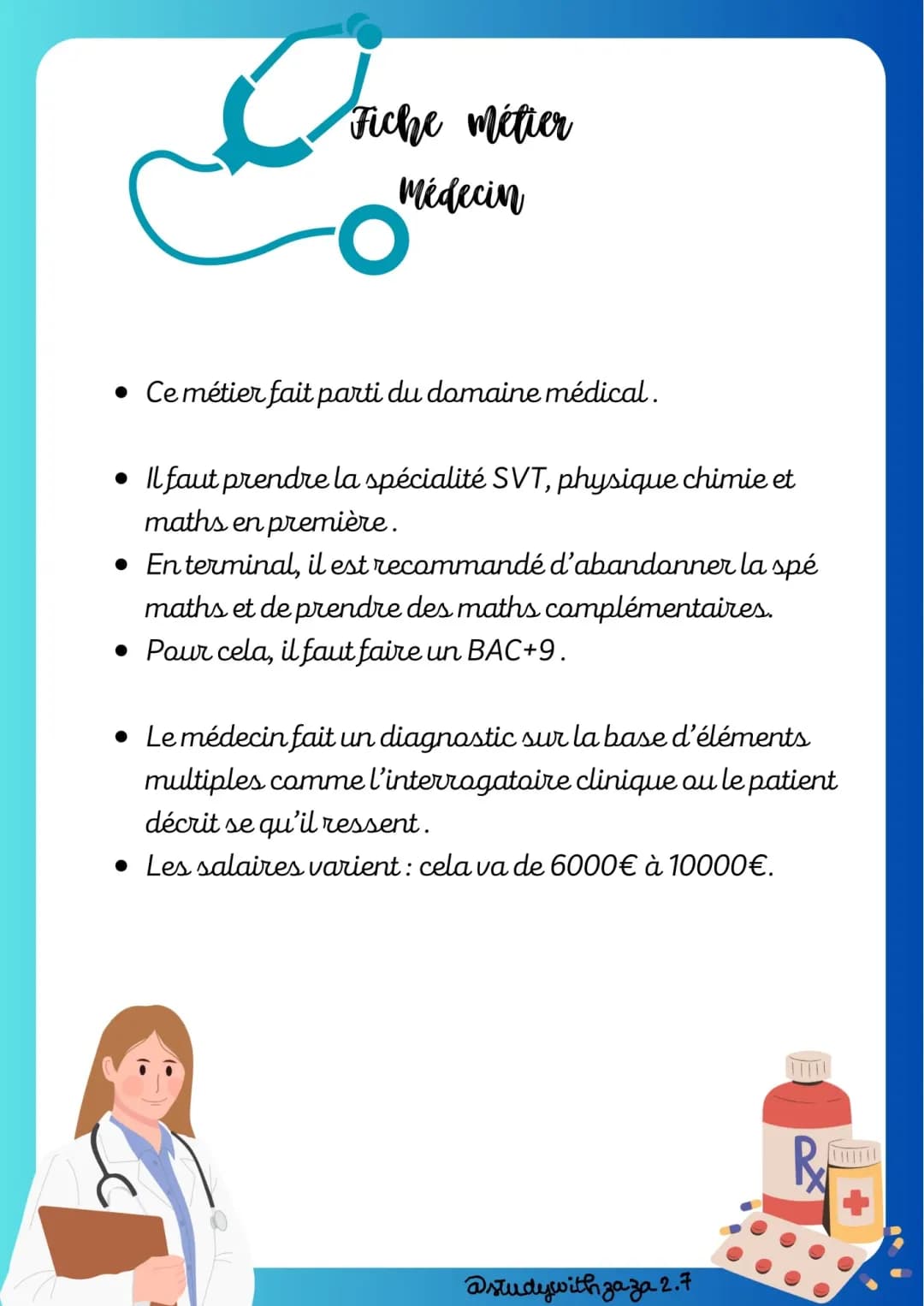 Fiche métier : médecin 🩺