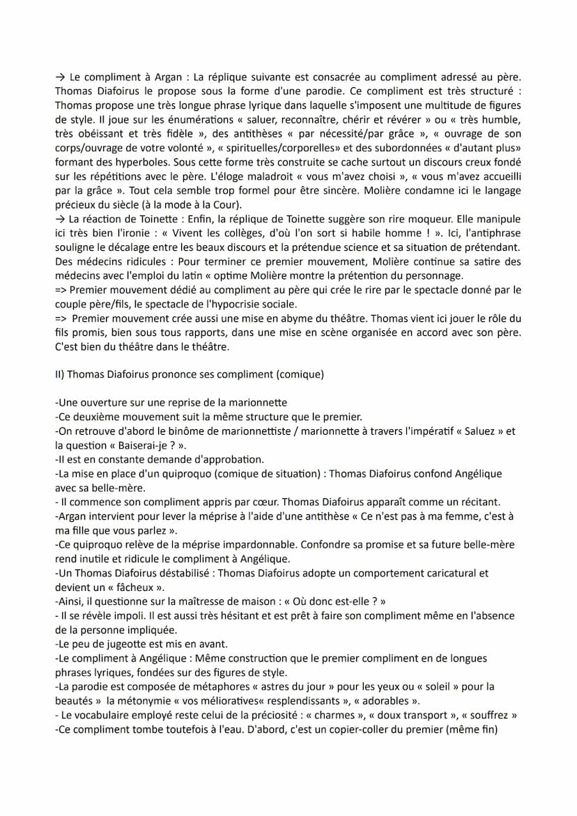 Théâtre Le Malade Imaginaire
INTRODUCTION :
Acte II, scène 5
Molière de son vrai nom Jean-Baptiste Poquelin, est un dramaturge, comédien et 