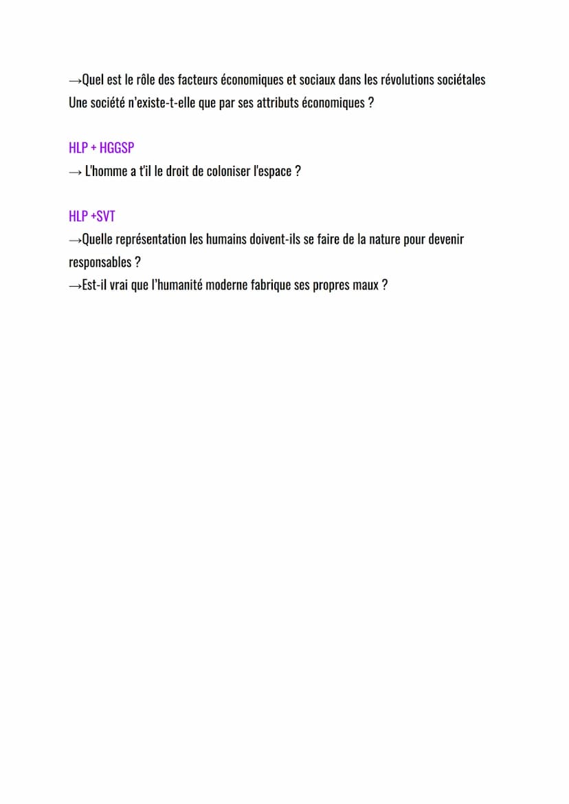 SUJETS DE GRAND ORAL SPÉCIALITÉ HLP
+ transversaux
HLP:
→Comment la relation à l'animal peut-elle être un outil éducatif ?
→En quoi l'éducat