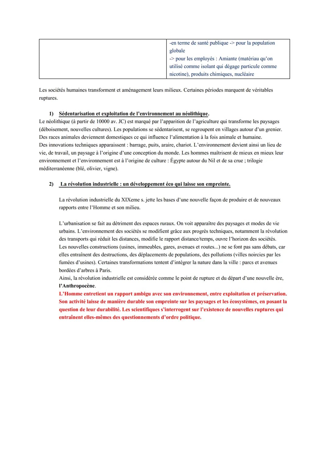 Thème 5 : L'environnement, entre exploitation et protection : un enjeu planétaire
Objectifs :
- Analyser l'évolution du rapport entre les so