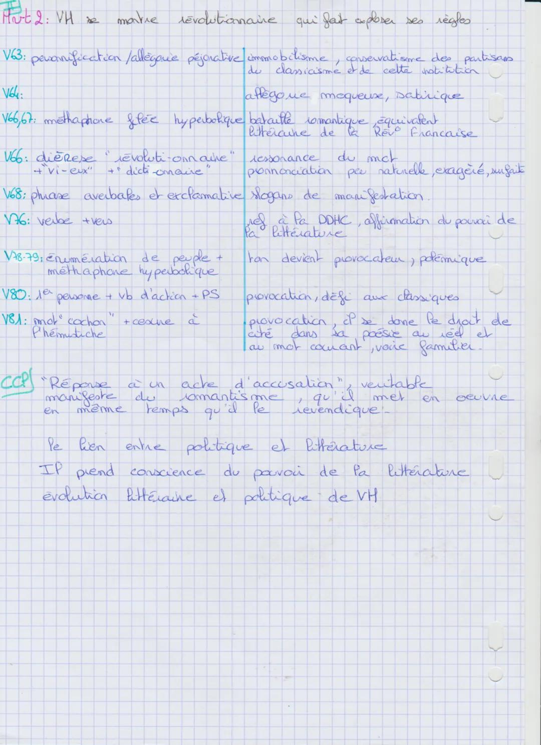 # Reponse à un acte d'accusation

Intro:

Pe 25/02/1830 jere représentato Hernani, scandale
car alexandrin desarticuler, mélange des registr