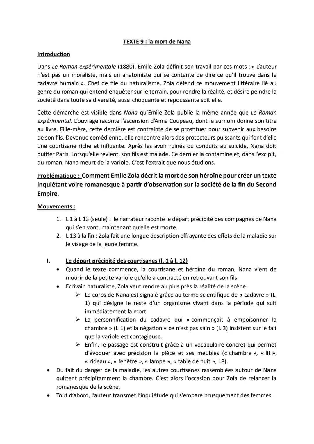 Introduction
Dans Le Roman expérimentale (1880), Emile Zola définit son travail par ces mots : « L'auteur
n'est pas un moraliste, mais un an