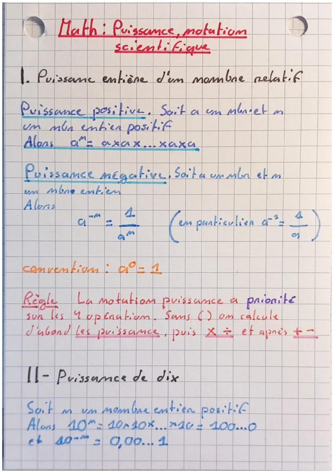 Puissance, notation scientifique 