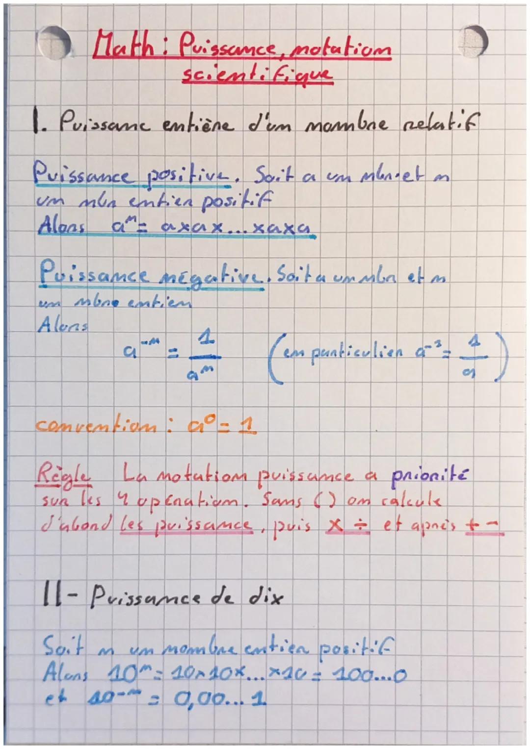Math: Puissance, motation D
scientifique
1. Puissane entiène d'um mombre Relatif
Puissance positive. Soit a um muneet m
um mun entien positi