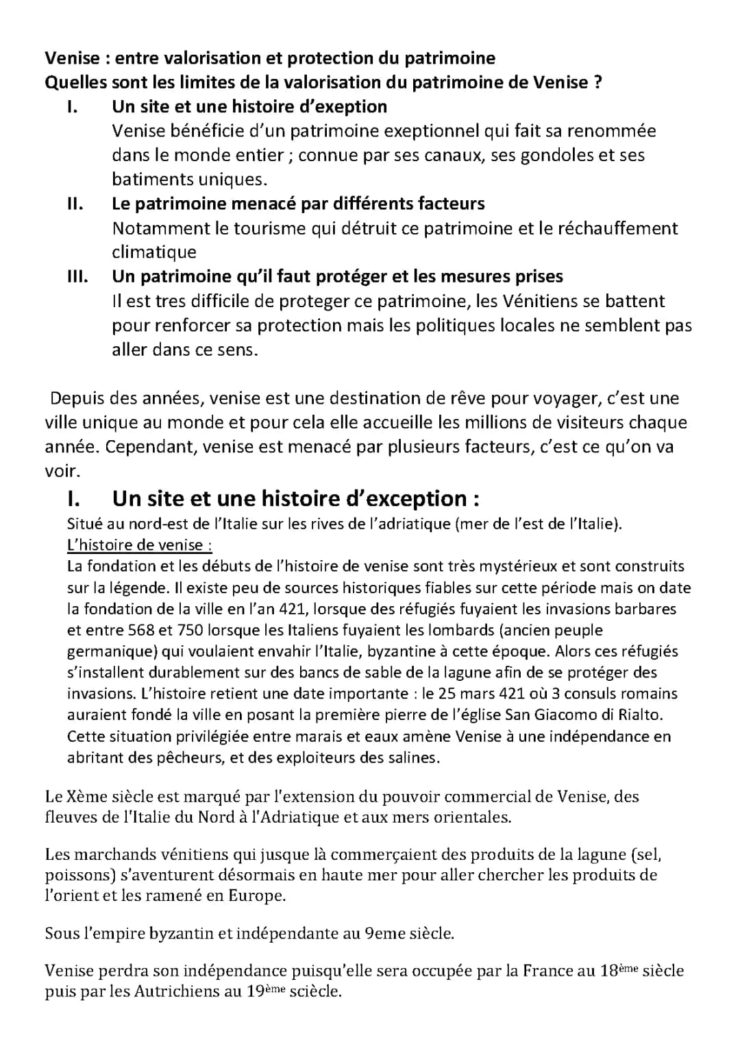 Venise entre valorisation et protection, Thème 4 HGGSP Term