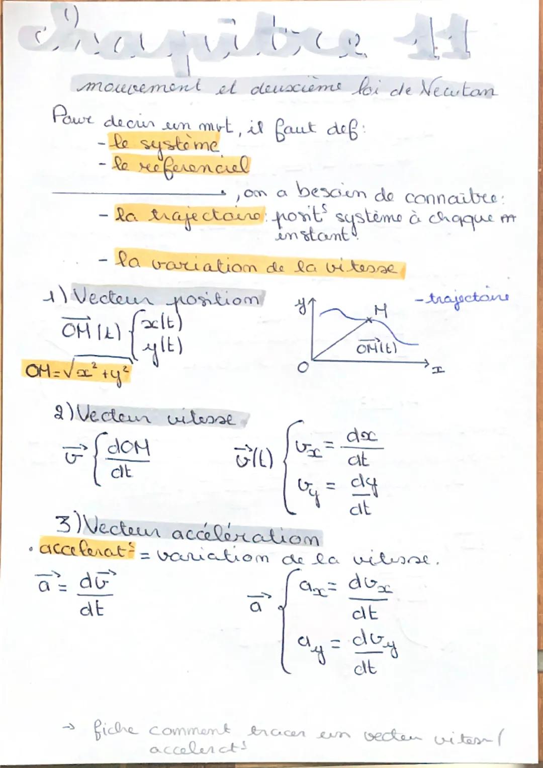 mouvement et deuxième loi de Newton 