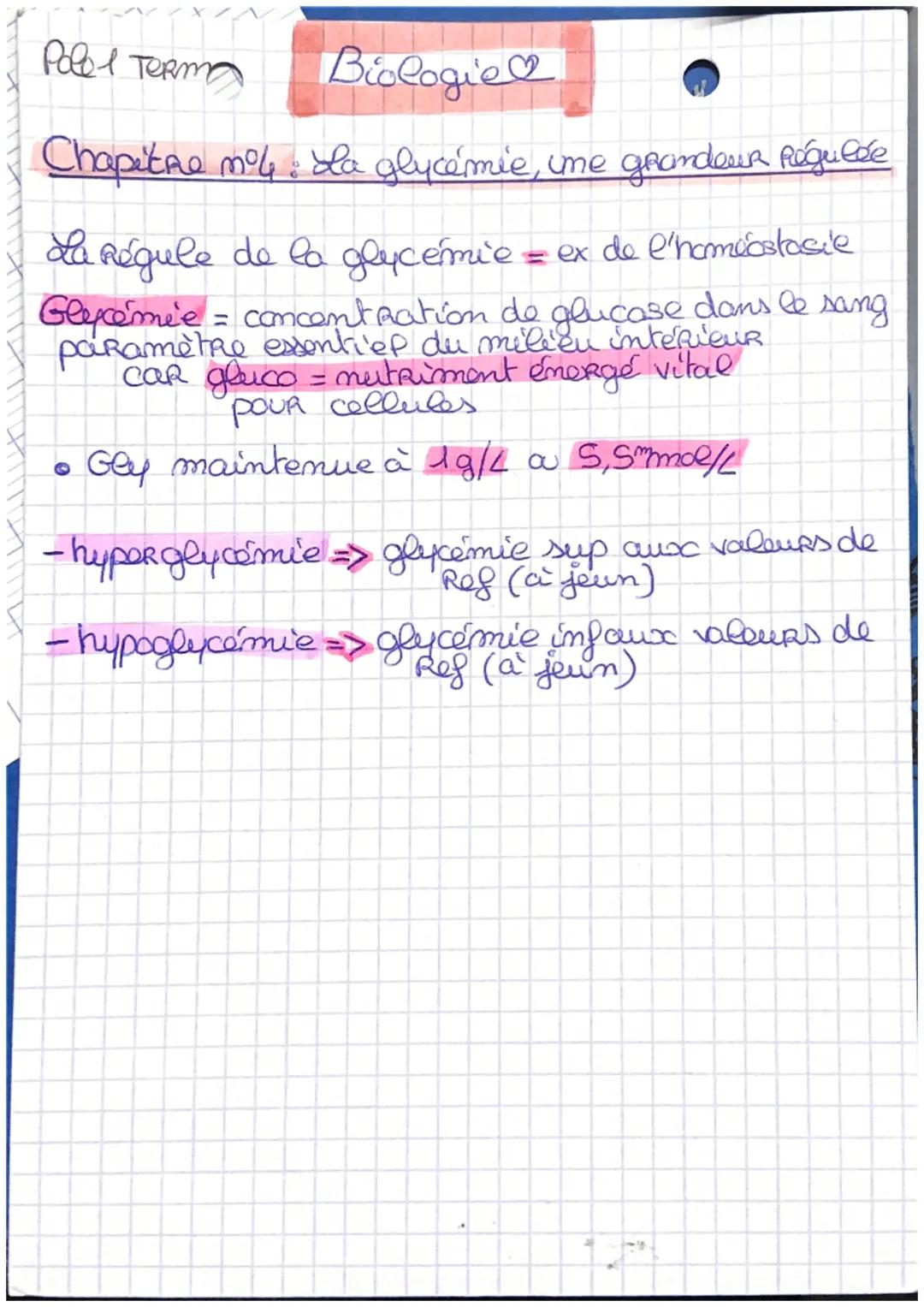 Pole 1
Term
# Biologie$

Chapitre S: des organes, capables de stocker ou Albéres
du glucose

### hyperglycémie

foie + muscle stock glucose 
