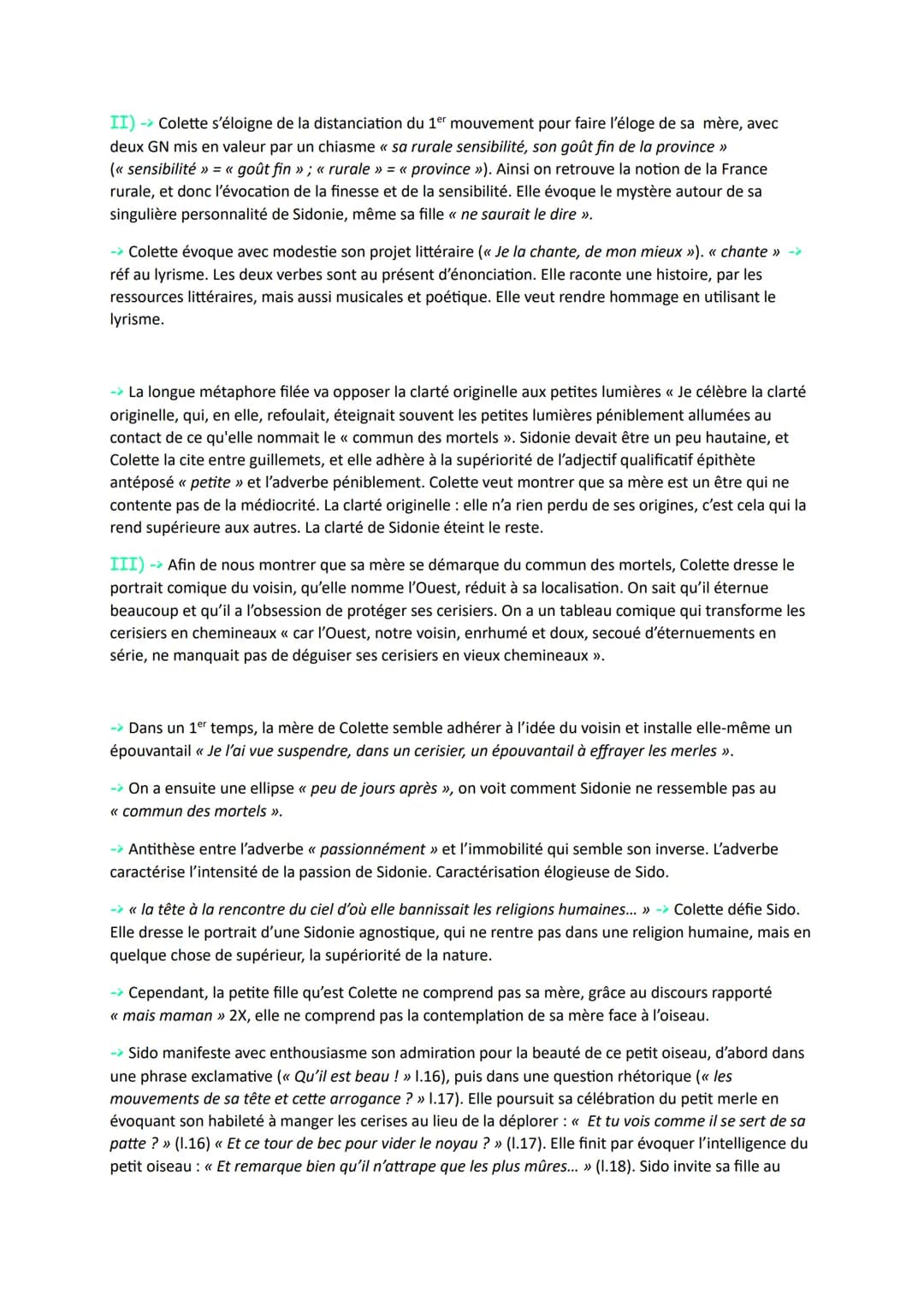 Parcours : La célébration du monde - Sido et Les Vrilles de la Vigne,
Colette (1930 - 1908) - Sido
Lecture lineaire.17:
Sida
I) Une vue d'en