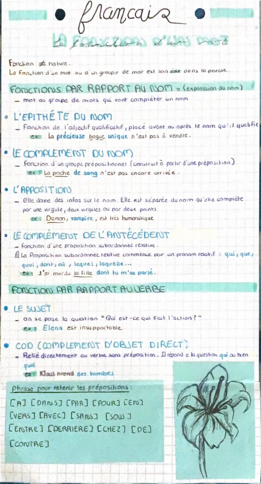 # français

la fonction d'un mot

Fonction ≠ nature.
La fonction d'un mot ou d'un groupe de mot est son rôle dans la phrase.

**FONCTIONS PA