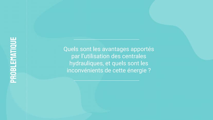 LES CENTRALES
HYDRAULIQUES
Avantages et inconvénients Voici notre exposé sur les centrales hydroélectriques.
Nous allons tout d'abord étudie