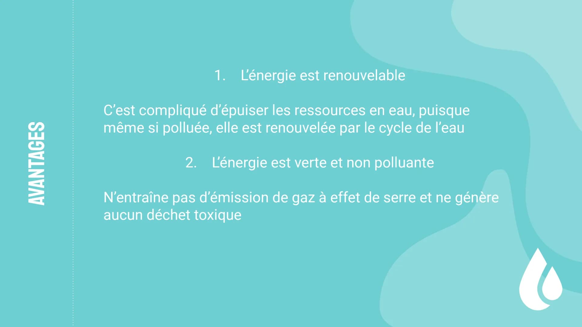 LES CENTRALES
HYDRAULIQUES
Avantages et inconvénients Voici notre exposé sur les centrales hydroélectriques.
Nous allons tout d'abord étudie