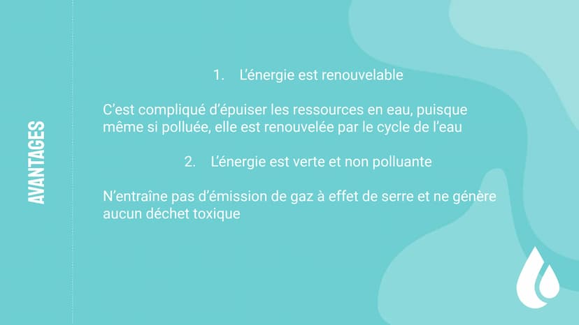 LES CENTRALES
HYDRAULIQUES
Avantages et inconvénients Voici notre exposé sur les centrales hydroélectriques.
Nous allons tout d'abord étudie
