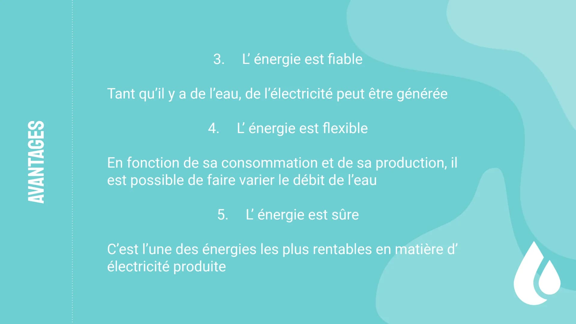 LES CENTRALES
HYDRAULIQUES
Avantages et inconvénients Voici notre exposé sur les centrales hydroélectriques.
Nous allons tout d'abord étudie