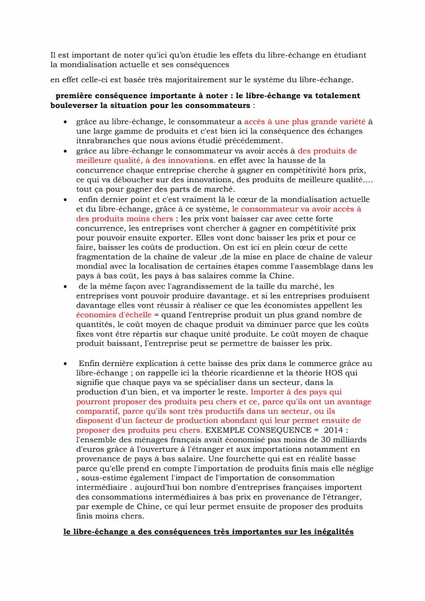 I) Les déterminants des échanges internationaux
A) Les avantages comparatifs et les dotations factorielles.
Le poids des avantages comparati