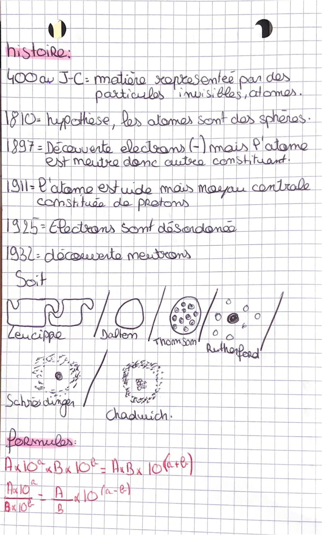 ● physique-Chimie éval )
motions:
atomes: Entité électriquement mentre
composée de 2 types d'élément:
-meutrons / PRotoms
- efectRoms
molecu