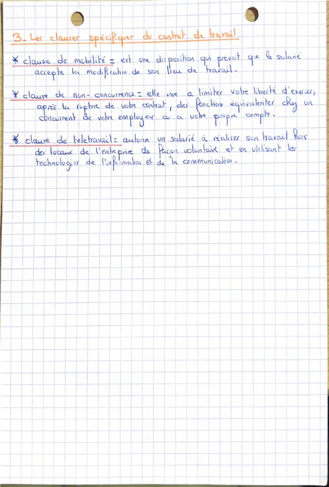 # DROIT

Chapihe 7: Ler differenter Pormer de contrat de travail

1. Le contrat de travail à durée indéterminée (CDI)=

Le coi n'est par nec