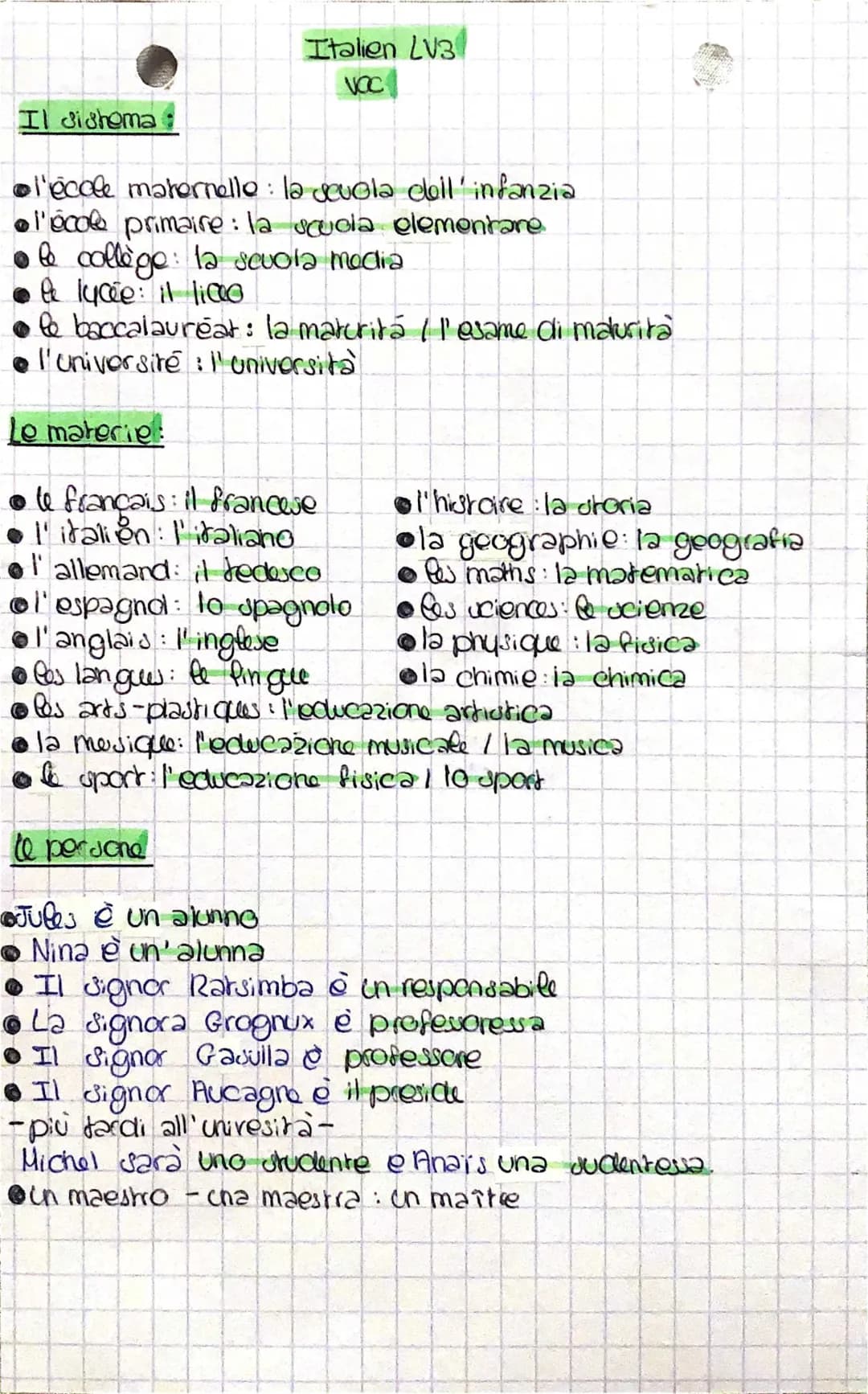 Lexique Italien: Vocabulaire Avancé et Vie de Classe en Italien