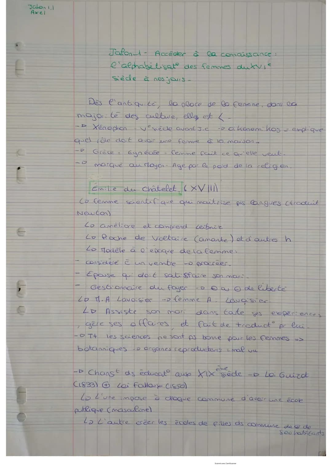 Jalon 1.1
Axel
Jalon - Accéder à la connaissance :
l'alphabéliser des femmes dutvie
sièce à nos jours -
Dès l'antiquité,
majori
-D Xenophon
