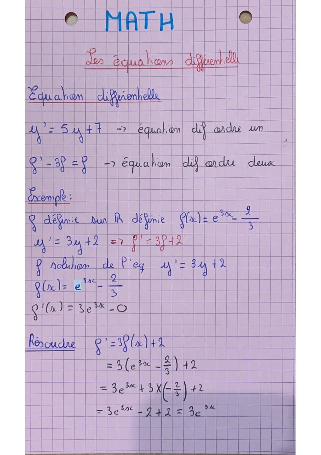 Les équations différentielles 
