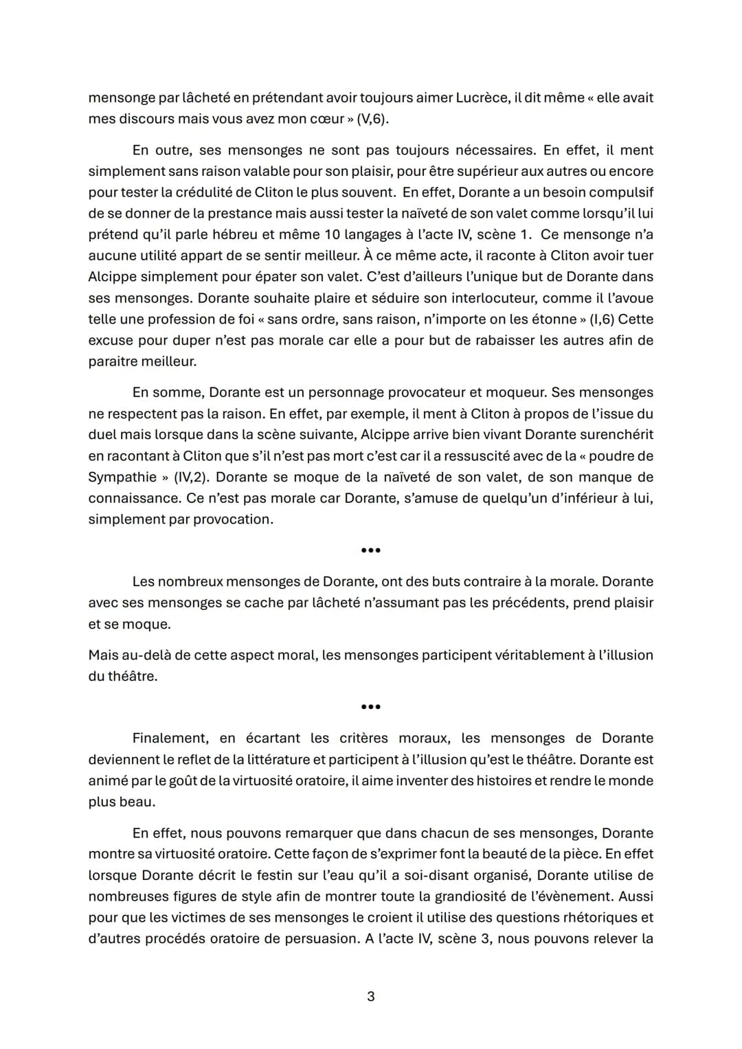# Dissertation n°1 le Menteur

Dans l'Illusion comique de Corneille (1635), du fond de sa grotte, un magicien,
Alcandre, crée des images ani