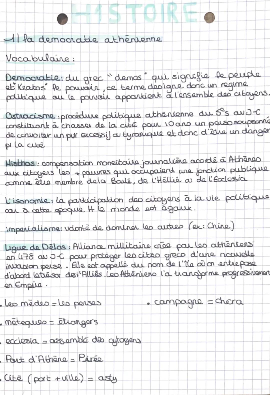 • 1STORE.
Il la democratic athénienne
Vocabulaire:
Democratie: du grec
"demos qui signifie le peuple
et Kratos" le pouvoir, ce terme designe