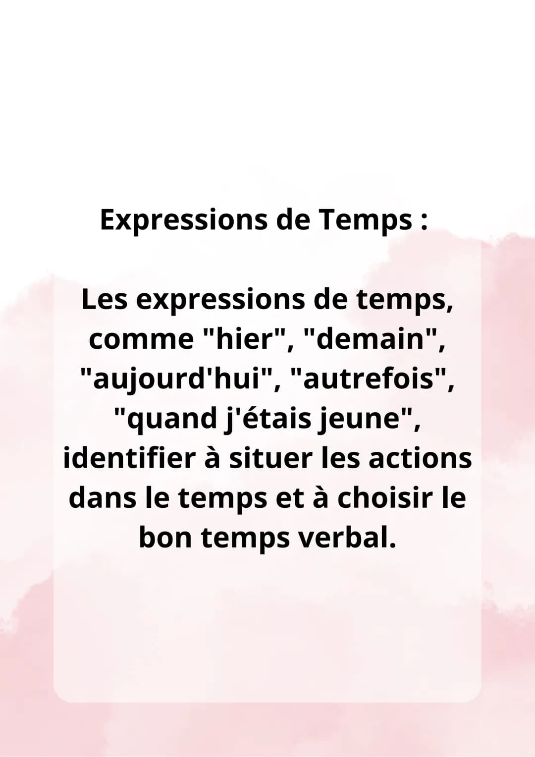 Les Valeurs de
Temps Présent : Ce temps est utilisé
pour parler d'actions qui se
déroulent actuellement,
d'habitudes, de vérités
générales e