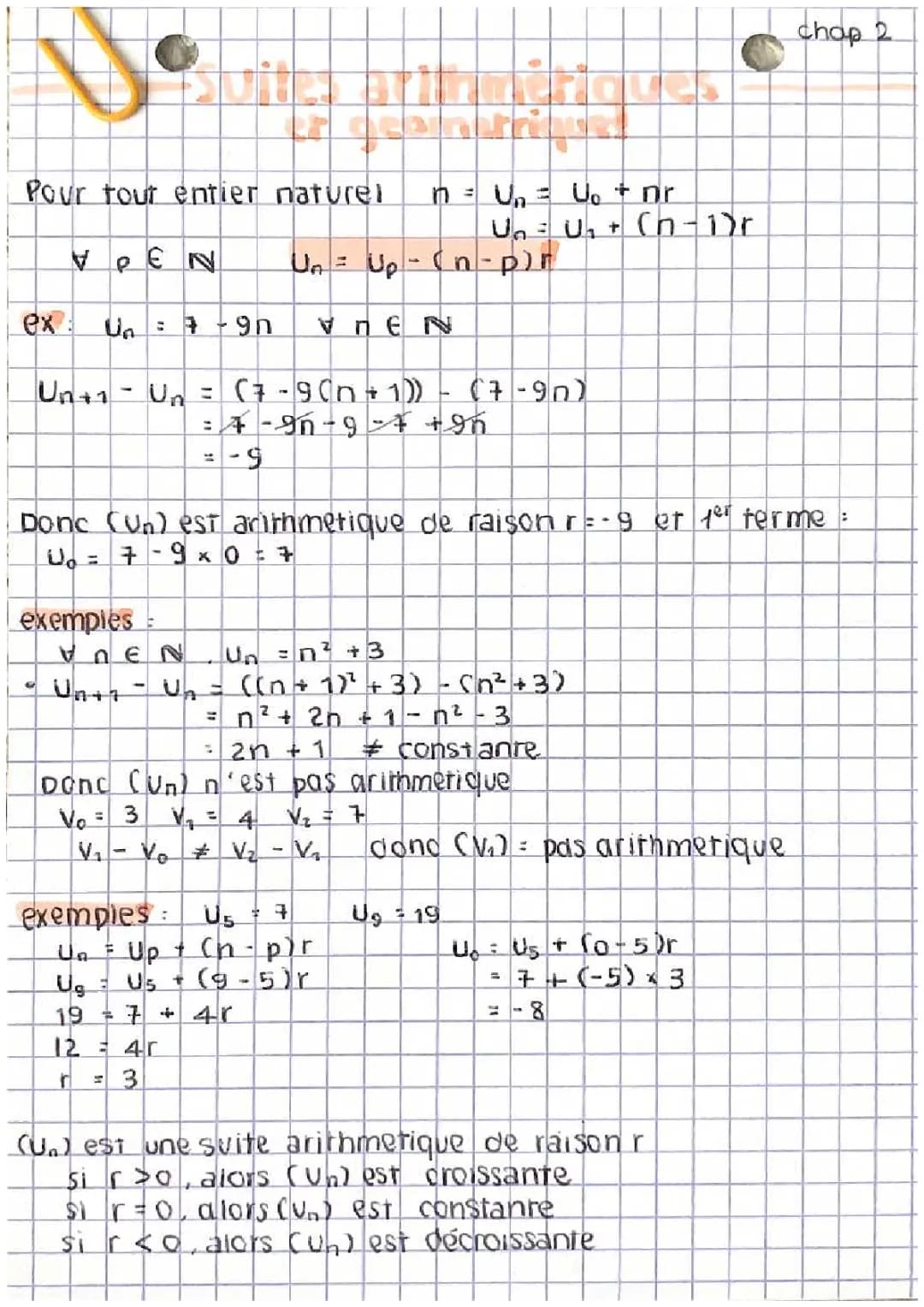 Suite arithmétique et géométrique 