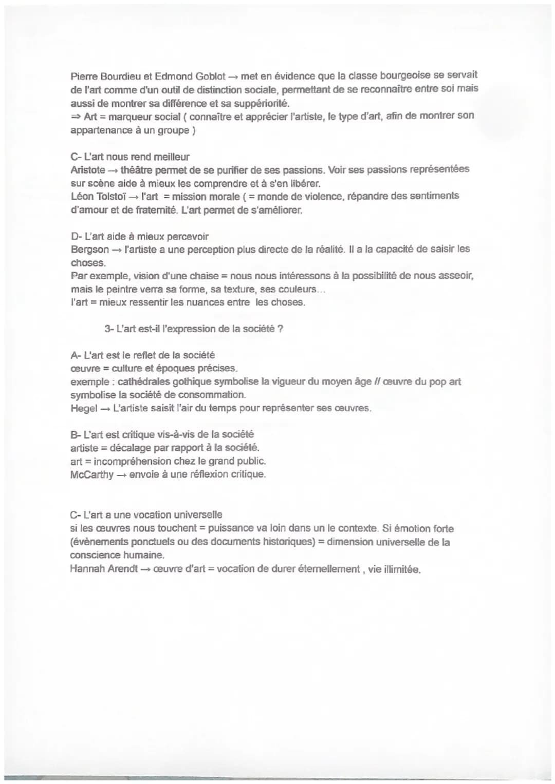 Philosophie : L'art
Définition
*L'art : activité humaine visant à produire une émotion esthétique auprès du public.
*Activité Humaine : seul