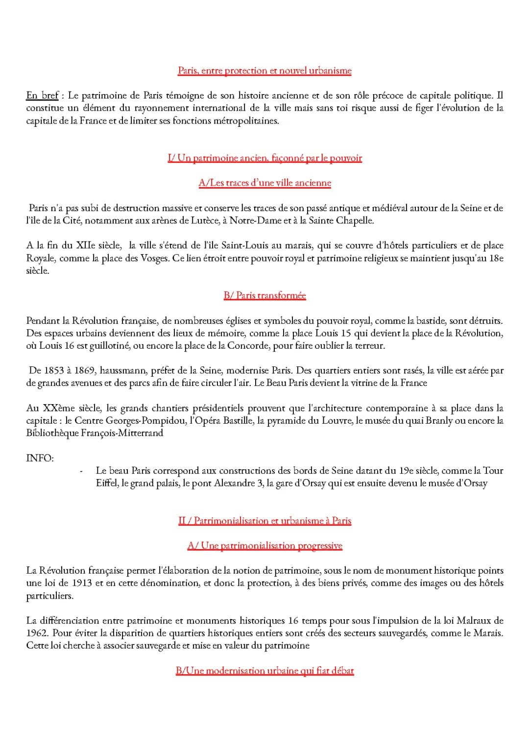 Paris : Patrimoine, Histoire et Urbanisme