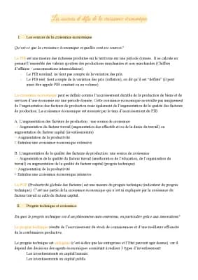 Know Les sources et limites de la croissance - Fiche BAC thumbnail