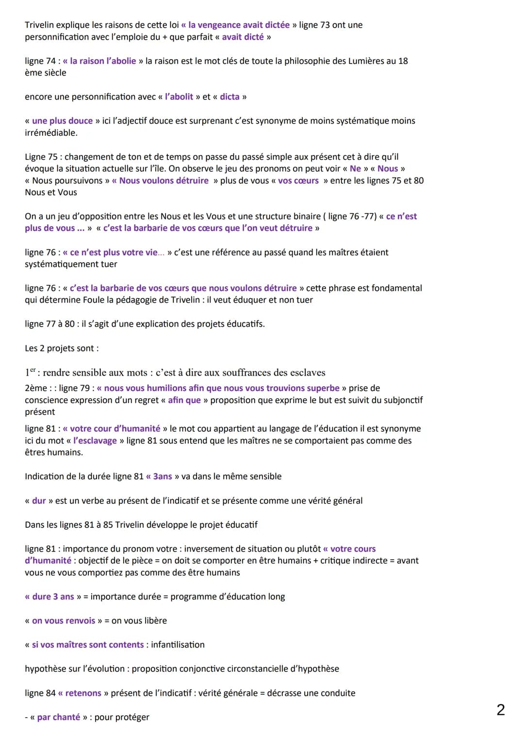 Objet d'étude 2
Théâtre
LIMAUX Oriane
Texte scène 2 L'île des esclaves
1) Introduction
Ce texte est un extrait de pièce de théâtre, son genr