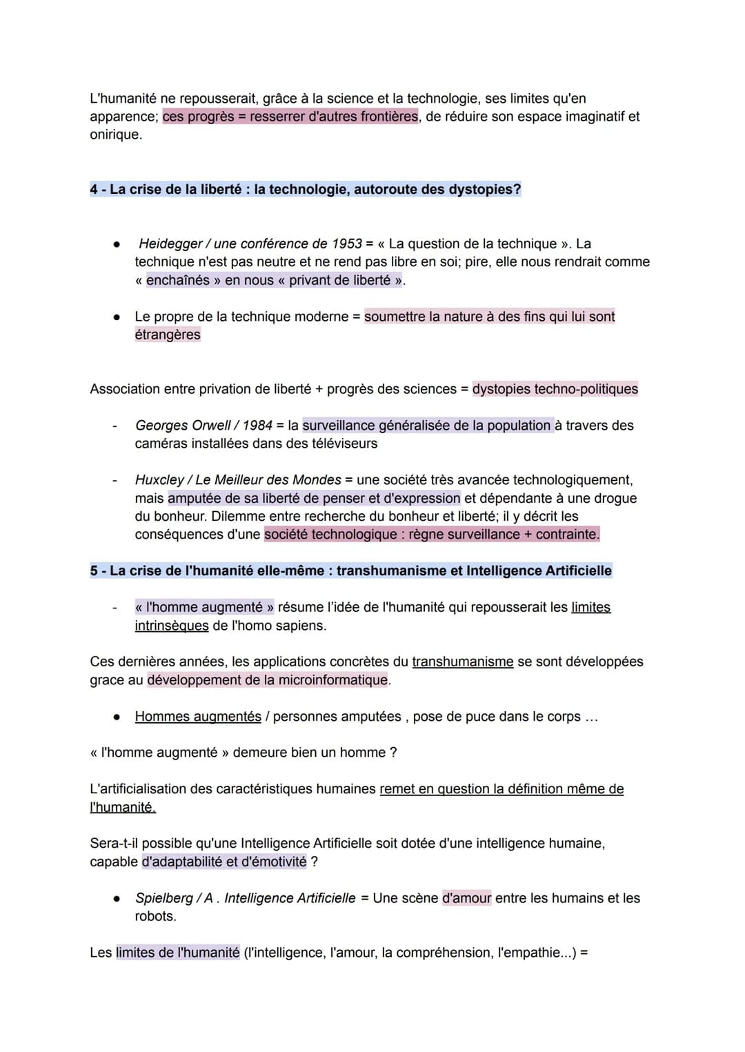 << L'humain et ses limites » pose la question de «<l'extension des capacités humaines liée à la
technique » :
●
le perfectionnement des « ma