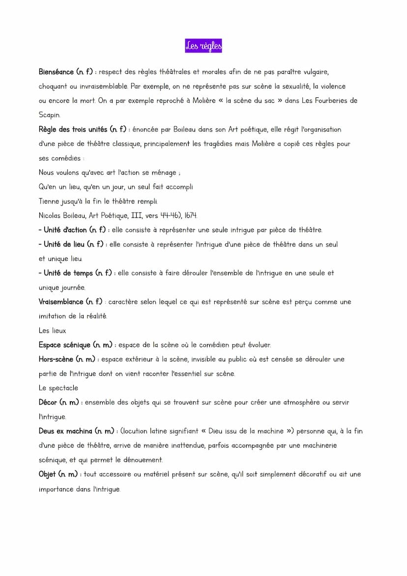 Le lexique du théâtre
L'organisation de la pièce de théâtre
Acte (n. m) : partie de la pièce qui marque les éléments importants de l'action.