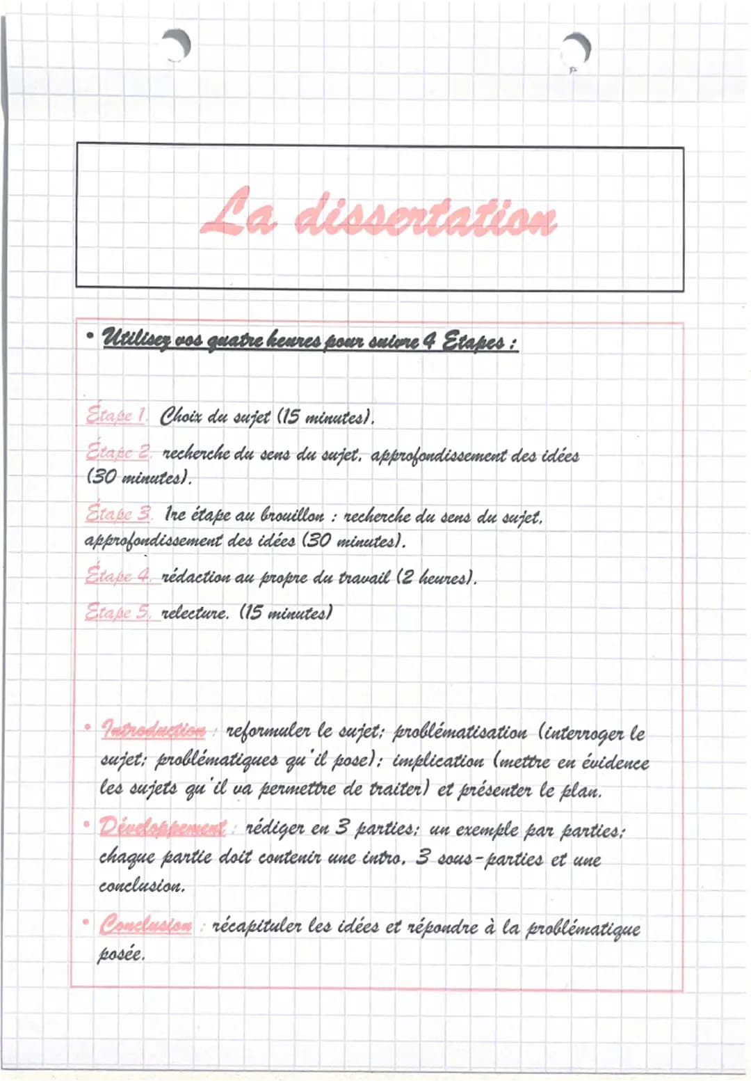 La dissertation
A
•
Utilisez vos quatre heures pour suivre 4 Etapes:
Stage 1 Choix du sujet (15 minutes).
Etape 2 recherche du sens du sujet