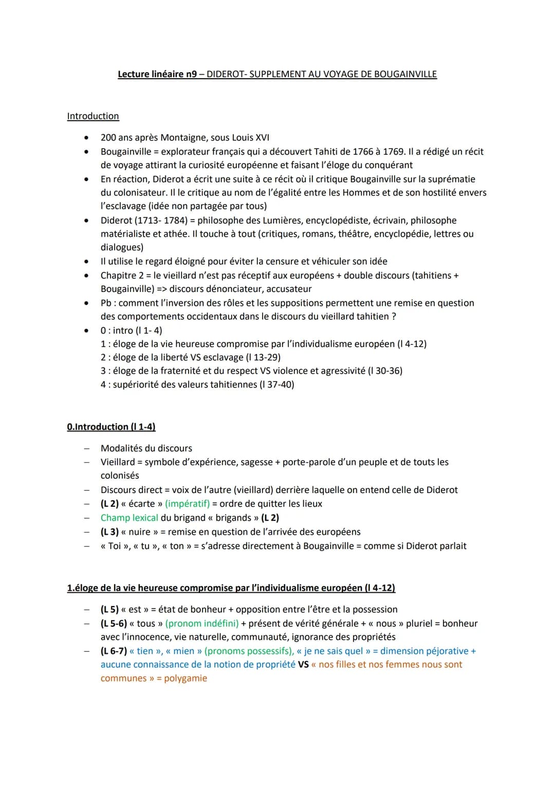 <h2 id="introduction">Introduction</h2>
<p>Lecture linéaire n9 - DIDEROT- SUPPLEMENT AU VOYAGE DE BOUGAINVILLE</p>
<p>200 ans après Montaign