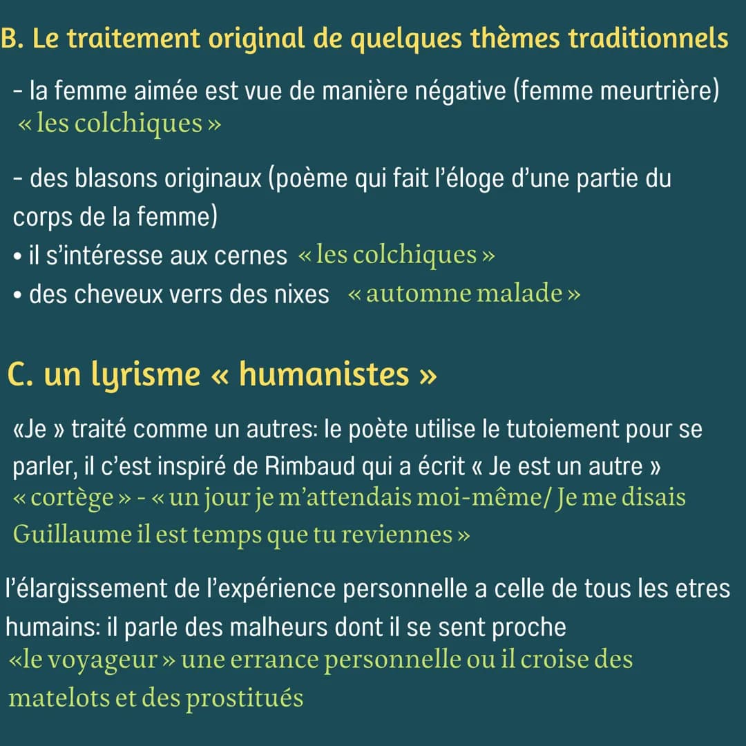 cours de
dissertation
Alcools La forme poétique
Tradition
Moderne la forme poétique
but d'apollinaire: - créer une poésie nouvelle
1. tradit