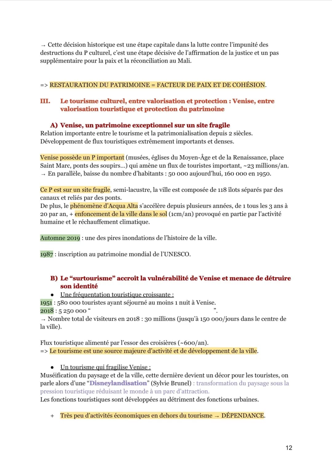IDENTIFIER, PROTÉGER, VALORISER LE PATRIMOINE : ENJEUX
GÉOPOLITIQUES
I.
AXE 2 : La préservation du patrimoine : entre tensions et concurrenc