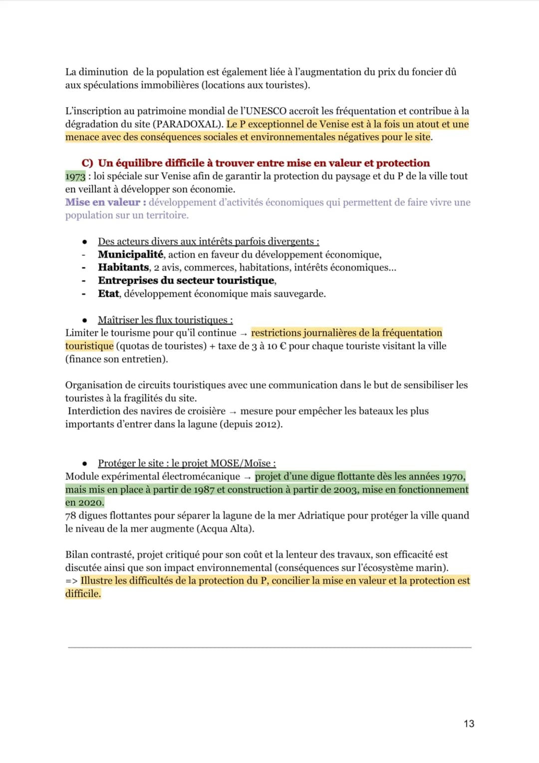 IDENTIFIER, PROTÉGER, VALORISER LE PATRIMOINE : ENJEUX
GÉOPOLITIQUES
I.
AXE 2 : La préservation du patrimoine : entre tensions et concurrenc